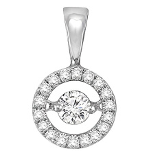 Runde 925 Silber Anhänger Schmuck mit Tanzen Diamond